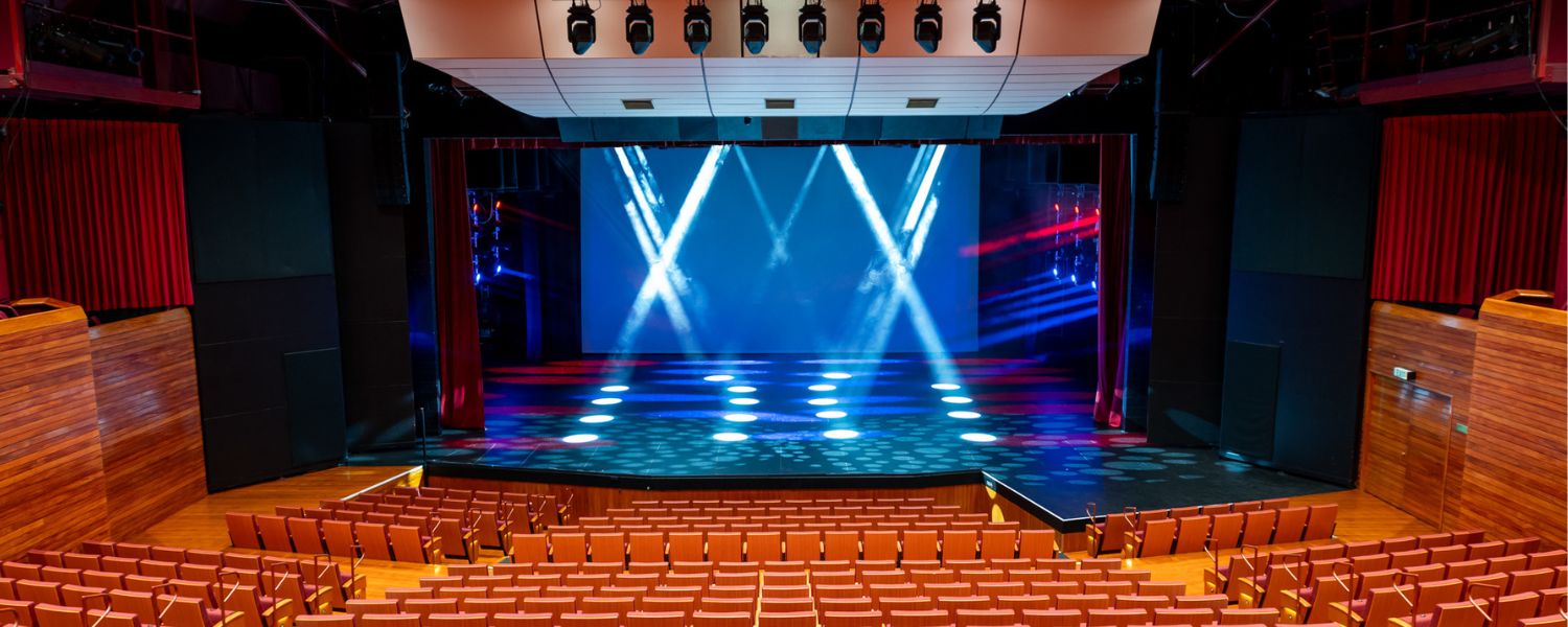 Baycourt's Addison Theatre stage available for venue hire.